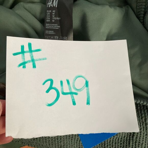 NWT H&M Swimsuit Womens Sz M Khaki Green Ribbed Swimsuit Bathing Buckle - Picture 7 of 7